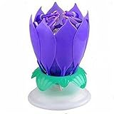 Multiple Color Rotation Music Birthday Candles (purple)