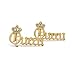 New Celebrity Style Iced Out 'QUEEN' Crown Pierced Post Fashion Earring RE1094G