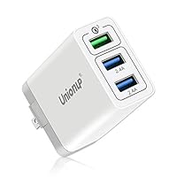 Quick Charge 3.0 Wall Charger,30W [ QC 3.0 + 2 USB ] Fast Adapter,Portable 3 Ports USB Travel Plug,Fast Charging Block Compatible with iPhone,Samsung,Huawei,Tablet,iPad,LG,HTC More