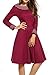 Meaneor Women's Vintage Polka Dot Neckline A-line Cocktail Party Dress, Wine Red (Medium)