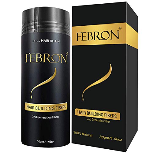 FEBRON Hair Building Fibers – Hair Loss Concealer For Thinning Hair – Giant 30gm Hair Powder Volumizing Based (Dark Brown)