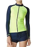 Tesla Women's UPF 50+ Zip Front Long Sleeve Top Rashguard Swimsuit FSZ01