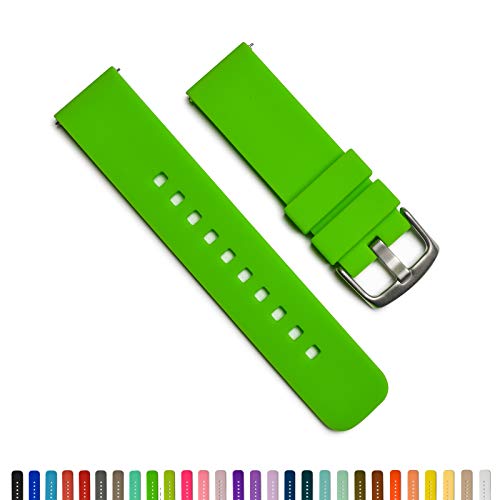 GadgetWraps 22mm Silicone Watch Strap/Band with Quick Release Pins (Hyper Green, 22mm)
