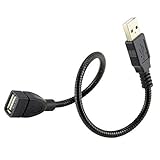 Kasstino Sync Data Flexible Extension Gooseneck Cable Cord USB 2.0 A Male to A Female 1Ft