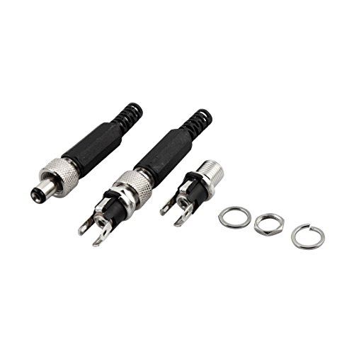 uxcell Lockable Male 5.5mm x 2.1mm DC Power Jack Socket Female Panel Connector 2pcs