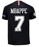Redrun PSG X 18/19 Season 7# Mbappe Mens Away Soccer Jersey & Armbands Black/White