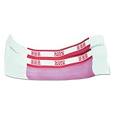 MMF Industries Self-Adhesive Currency Straps, Red, 500 in $5 Bills, 1000 Bands per Box (216070F07)