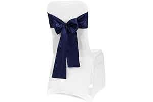 Obstal 10 PCS Satin Chair Sashes Bows for Wedding Reception- Universal Chair Cover Back Tie Supplies for Banquet, Party, Hotel Event Decorations
