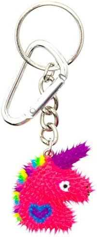 Frogsac Spikeez Unicorn Critter Silicone Spiky Handmade Charm for Backpacks, Bags, Key-rings, (Pink)