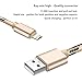 Android Charger & Iphone Charger 2 in 1 Charger Lightning Cable, 3.3ft Micro USB Metal Charging & Sync Cable for Android Samsung Galaxy iPhone iPad and More - Gold