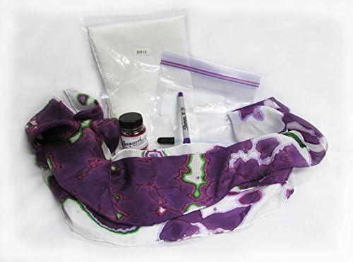 Beginner Silk Scarf Dyeing Kit with Jacquard Acid Dyes (11 x 60 Inches, 622 Sapphire Blue)