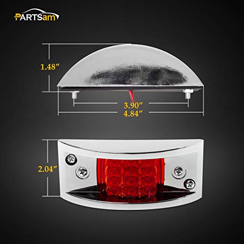 image for Partsam 4X Red Sealed Chrome Armored LED Trailer Clearance and Side Ma