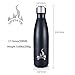 Insulated Water Bottle, 17 Oz Stainless Steel Double Wall Vacuum Sports Drink Bottles, Leak- proof and No Sweating Cola Shape Travel Bottles, Keeps Drinks Cold & Hot for 24 Hours (Black)