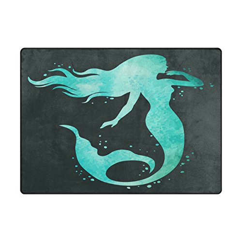 ALAZA-Mermaid-Silhouette-Watercolor-Area-Rug-Rugs-for-Living-Room-Bedroom-7-x-5 ALAZA Mermaid Silhouette Watercolor Area Rug Rugs for Living Room Bedroom 7' x 5'