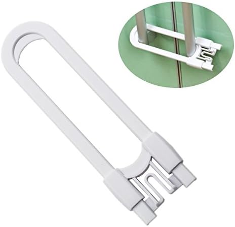 YIVAN Double Handles Child Safety Cabinet Door Locks, Suitable for Drawers,Cabinets, Dresser etc.Ultra Toughness Plastic Material,No Drilling (2 Pack,white)