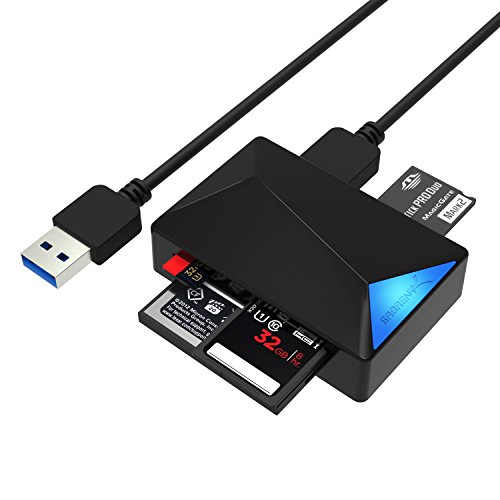 Sabrent Externe Kartenlesegeräte - USB 3.0 Superspeed 4-Slot-Speicherkartenleser für Windows, Mac und Linux - Unterstützt SD, SDHC, SDXC, MMC / MicroSD, T-Flash / MS, MS PRO Duo / CF und mehr (CR-BMC3)