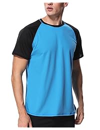 Sociala - Camiseta de natación de manga corta para hombre con protección antichoques