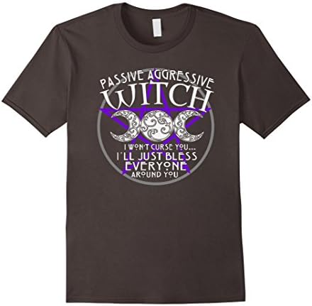 Men's Witch Wiccan Pagan Shirt Passive Aggressive Funny Witch Tee Small Asphalt