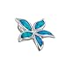 Sterling Silver Synthetic Blue Opal 3/4 Inch Starfish/Plumeria Pendant Necklace, 16+2