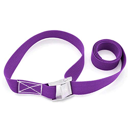 YOUNGFLY 1M Car Buckle Tie-Down Belt Cargo Straps for Motorcycle Bike Luggage Bag Tow Rope Strong Ratchet Purple