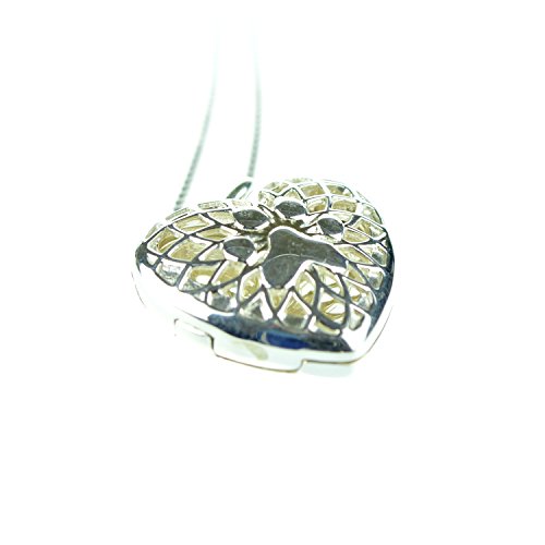 Sterling Silver Heart Puppy Paw Essential Oil Aromatherapy Diffuser Necklace Pendant Locket Set