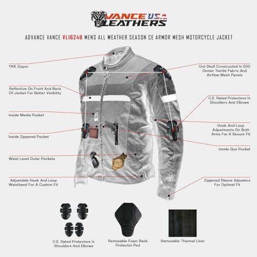 Protective Gear Akito Desert Jacket Vance Leather Revo Mens