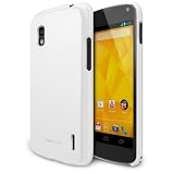 Nexus 4 Case - Ringke SLIM Case [LF WHITE][Better Grip] Premium Dual Coated Hard Case Cover for Google Nexus 4 - ECO Package