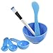 uxcell Blue 4 in 1 DIY Facial Make Up Mask Mixing Stick Brush Gauge 8.5cm Bowl Kit