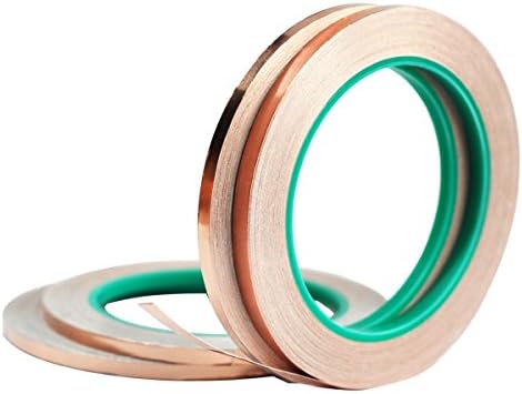 Copper Foil Tape,4Pcs DIKOO Double-Sided Conductive Adhesive (1/4inch X 21.8yards) for EMI Shielding,Slug Repellent,Electrical Repairs,Stained Glass,Art Work,Soldering,Grounding Paper Circuits,Crafts