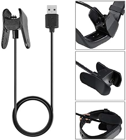 XQxiqi689sy Hot 1m Smart Bracelet USB Charging Cable Clip-on Charger Cord for Garmin Vivosmart 4