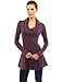 PattyBoutik Women Cowl Neck A-Line Tunic Sweater (Dark Purple Small)