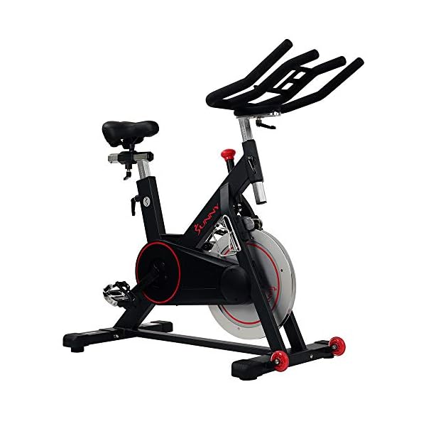 Sunny Health & Fitness Magnetic Belt Drive Indoor Cycling Bike With Optional SunnyFitÂ® App Connectivity - Image 3