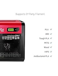 Impresora da Vinci 1.0 Pro, compatible con filamentos de código abierto, de la marca XYZprinting 3 en 1 inalámbrico de 7.8 pulgadas x 7.8 pulgadas x 7.5 pulgadas (impresora 3D escáner 3D grabador láser).