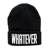 Winhurn 2016 New Winter Black Whatever Beanie Hat And Snapback Men And Women Cap (Black)