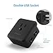 PISEN Portable AC Outlet Mini Power Strip with 2.4A 2 USB Ports 12W Mini Socket Wall Charger,Wall Adapter USB Plug Charging Ports Compatible for iPhone, IPad, Samsung Galaxys,Nexus, Tablets, Moto, LG