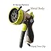 Garden Hose Nozzle - Hand Sprayer - 8 Pattern Adjustable, Heavy Duty Metal Construction - Slip Resistant - with 3 Washer