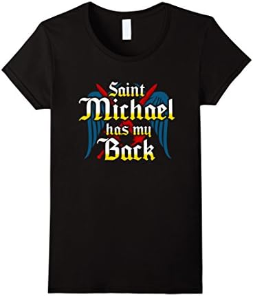 Womens St Michael the Archangel Tshirt Medium Black