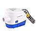 IUMÉ Boat Bilge Water Pump, Generic Automatic Submersible 12v 1100gph DC All-in-one Marine Bilge Auto Yacht with Float Switch Current 3.8A White & Blue