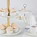 Sweese Cupcake Stand - 2 Tier Porcelain Dessert Platter,Ivory White and Odd Shape