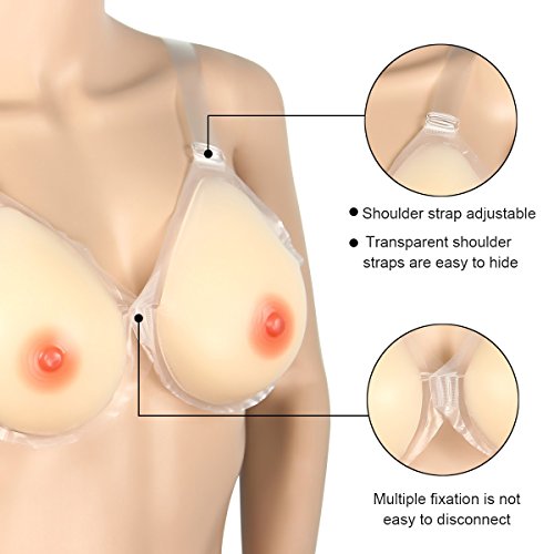 Evaliana Waterdrop Silicone Breast Form Strap-on Nipple Boob Bust Enhancer Transgender