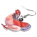 Acrylic Drop Hen Chicken Earrings Funny Farm Design Lovely Gift For Women By The Bonsny (Pink)
