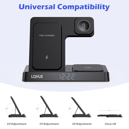 Wireless Charger 4 in 1 Charger for iPhone 16 15 14 13 12 11 Pro SE X XS XR & Watch 9 8 7 6 SE 5 4 3 2,Wireless Charging For i-Watch Ultra 9 8 7 6 SE 5 4 3 Wireless Earphones 3/Pro 2