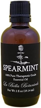 Spearmint Essential Oil, 59.14 ml, 2 oz, Spearmint Oil, Mint Oil, Pure Therapeutic Grade Oil, Soap Making, Bath Bomb Scents, Soothing, Energizing, Mood Enhancing