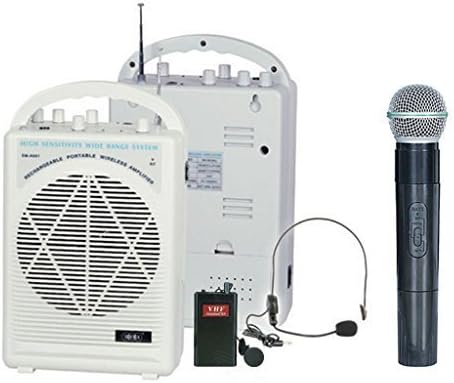 Portable Pa (Public Address) System with Built-in Dual Channel VHF Wireless Microphone