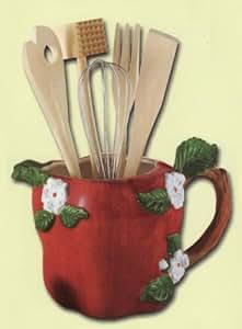 Amazon.com: Apple 3d Ceramic Pitcher and Utensil Holder ...