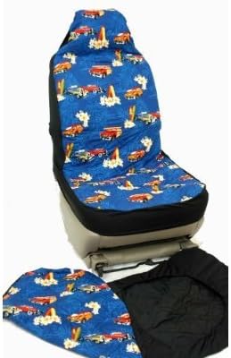 Hawaiian Car Seat Covers, surfers Car Blue, set of 2 Front Bucket seat covers, Made in Hawaii USA