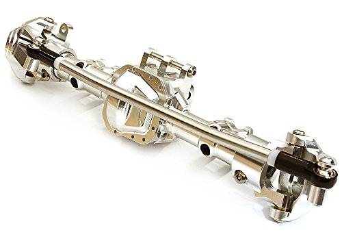 Integy RC Model Hop-ups C27151SILVER Billet Machined Complete Front Axle Housing Assembly for Axial 1/10 SCX10 II
