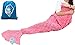 LAGHCAT Mermaid Tail Blanket with Scale Knit Crochet Mermaid Blanket for Adult,Sleeping Blanket,71