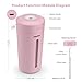 CLEEFUN Mini Humidifiers for Office Desk Kids Home Bedroom Hotel Cars Travel, 230ML, with LED Night Light, Quiet-Operation (Pink)