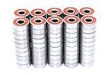 FGen 100pcs Low Noise Motor Dedicated 608RS Skateboard Bearing Fingertip Gyro Special Bearing(Red)